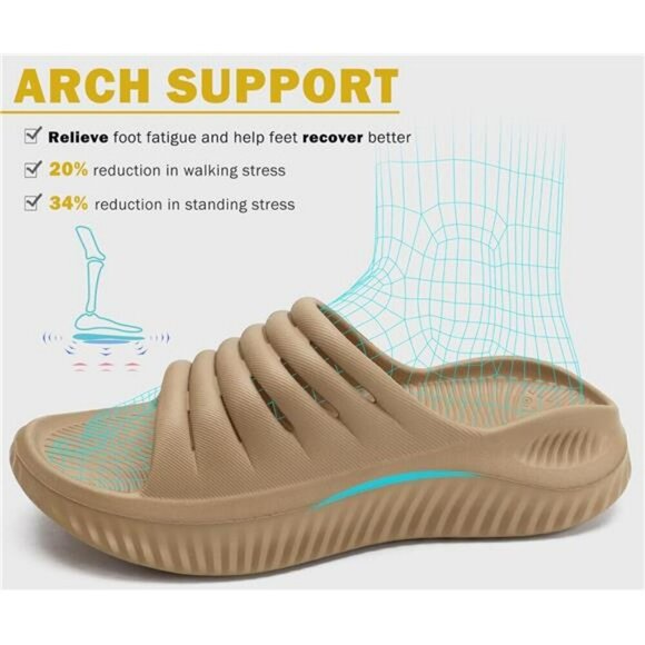 Womens Orthotic Recovery Sandals Arch Support Slides Cushioned Sport Shoes - Picture 3 of 7